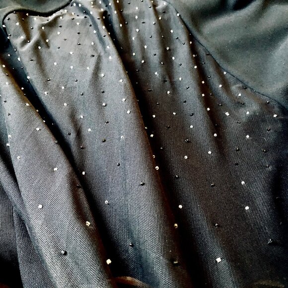 Karen Miller Vintage 80's Black Maxi Skirt BEADED PLEAT - Picture 12 of 16